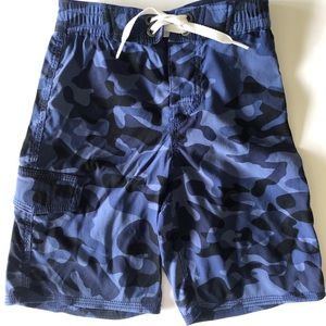 Hanna Andersson Blue Camo Swim Trunks 4T